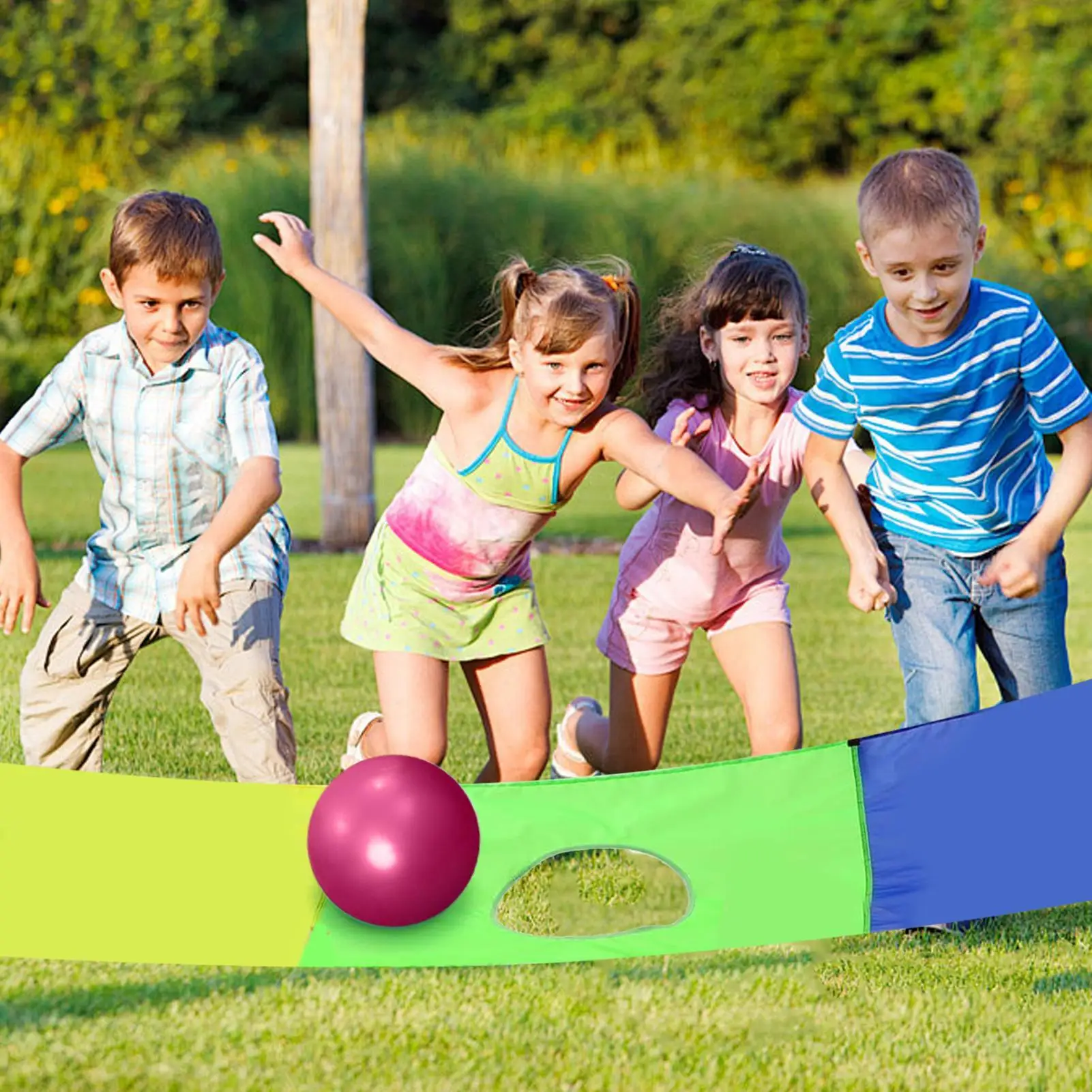 Paralotka dla dzieci, prostokątna gra, sprzęt do treningu gimnastycznego, zabawki do aktywności współczesnych, sporty na świeżym powietrzu, podwórko.