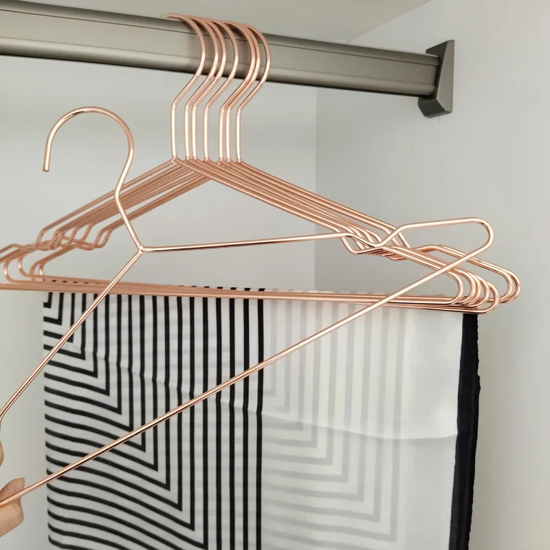 10pcs Iron Hangers Durable Space Saver Hanging Racks Ins Simple Nordic style Metal Anti-slip Clothes Hangers Stoage Oragnizer