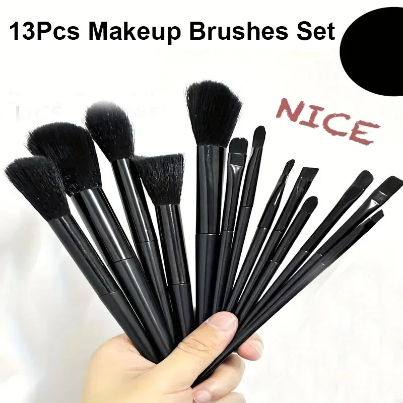 13本入りプロ仕様メイクブラシセット 収納バッグ付き ソフトふわふわ化粧ブラシ ファンデーション パウダー アイシャドウ カブキ ブレンディングブラシ