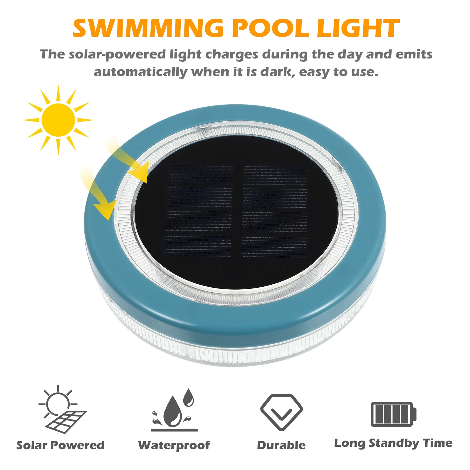 

Solar Floating Pool Light Compact Size Waterproof Swimming Pool Lamp Automatic on Night Outdoor Garden Pond Decor