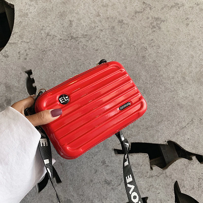 Luggage Small Bag Women\'s Crossbody Shoulder Bag Fashion Personality Hand-Held Mini Suitcase-Style Box Small Square Bag