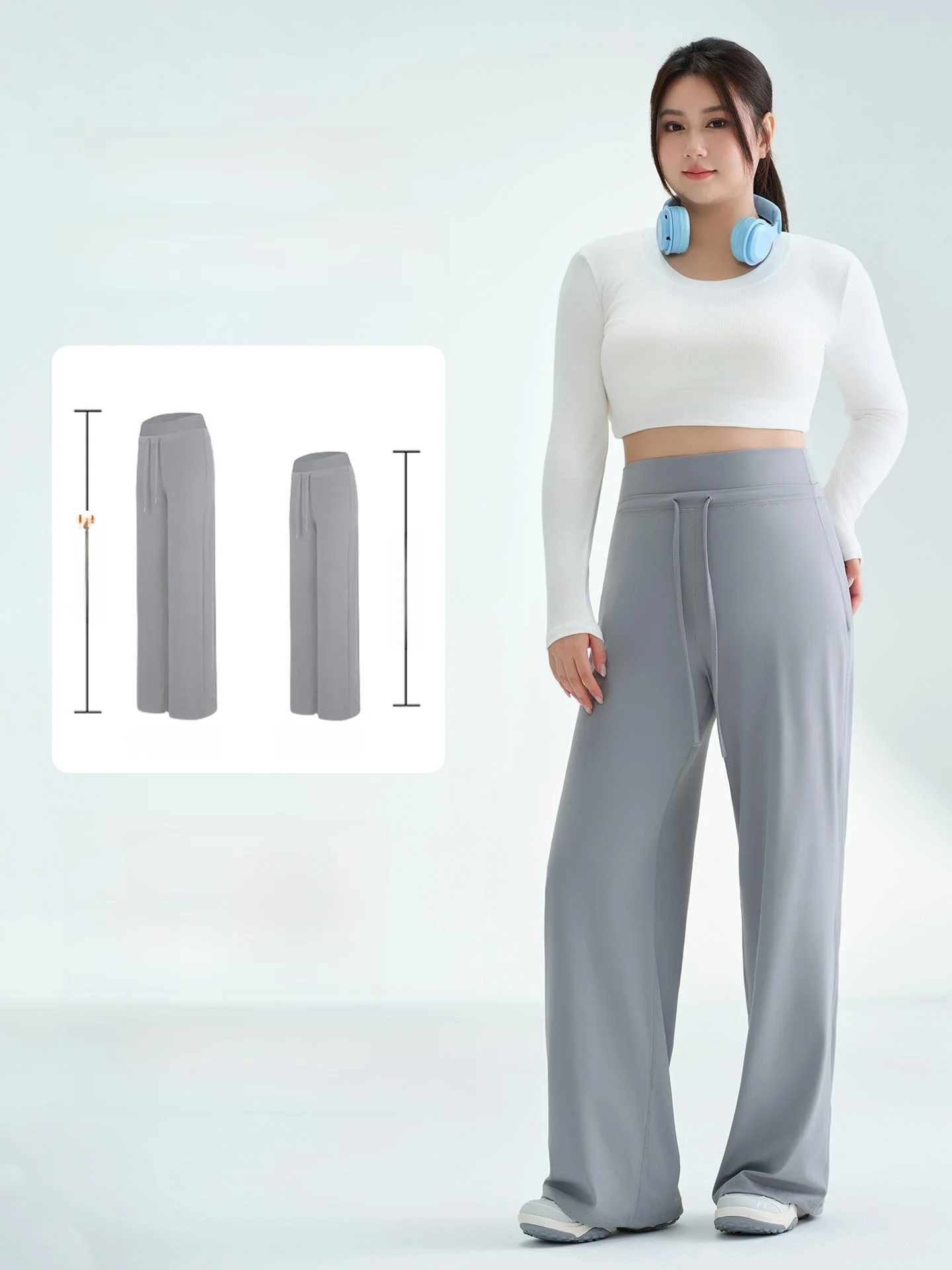 Spodnie do jogi plus size z wysokim stanem, damskie, luźne, z prostymi nogawkami, długie spodnie fitness na jesień i wiosnę, plus size, dla wysokich kobiet, spodnie sportowe.