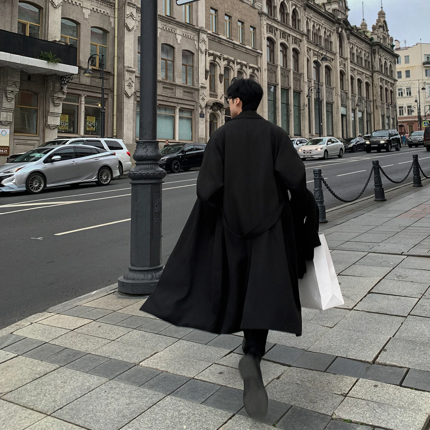 Gabardina de otoño para hombre, abrigo coreano de nueva moda, cortavientos largo para hombre, ropa de calle, gabardina para hombre, prendas de vestir exteriores negro/gris/café