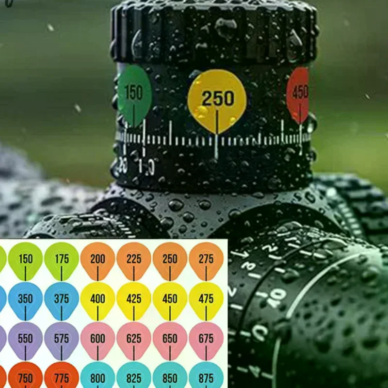 5/10 Sheets Rifle Scope Turret Stickers Rifle Scope Turret Tags For Long Range Shooting Hunting Fit Most Scope Caps