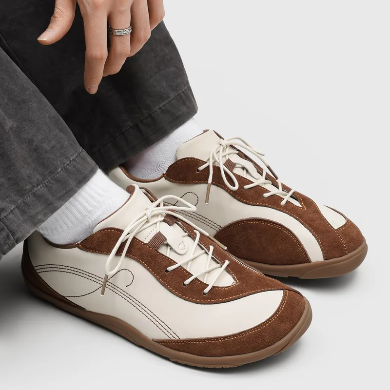 Men Retro Contrasting Suede Casual Shoes Exquisite Stitching High-end Feel Fashionable Board Shoes for Daily Commuting
