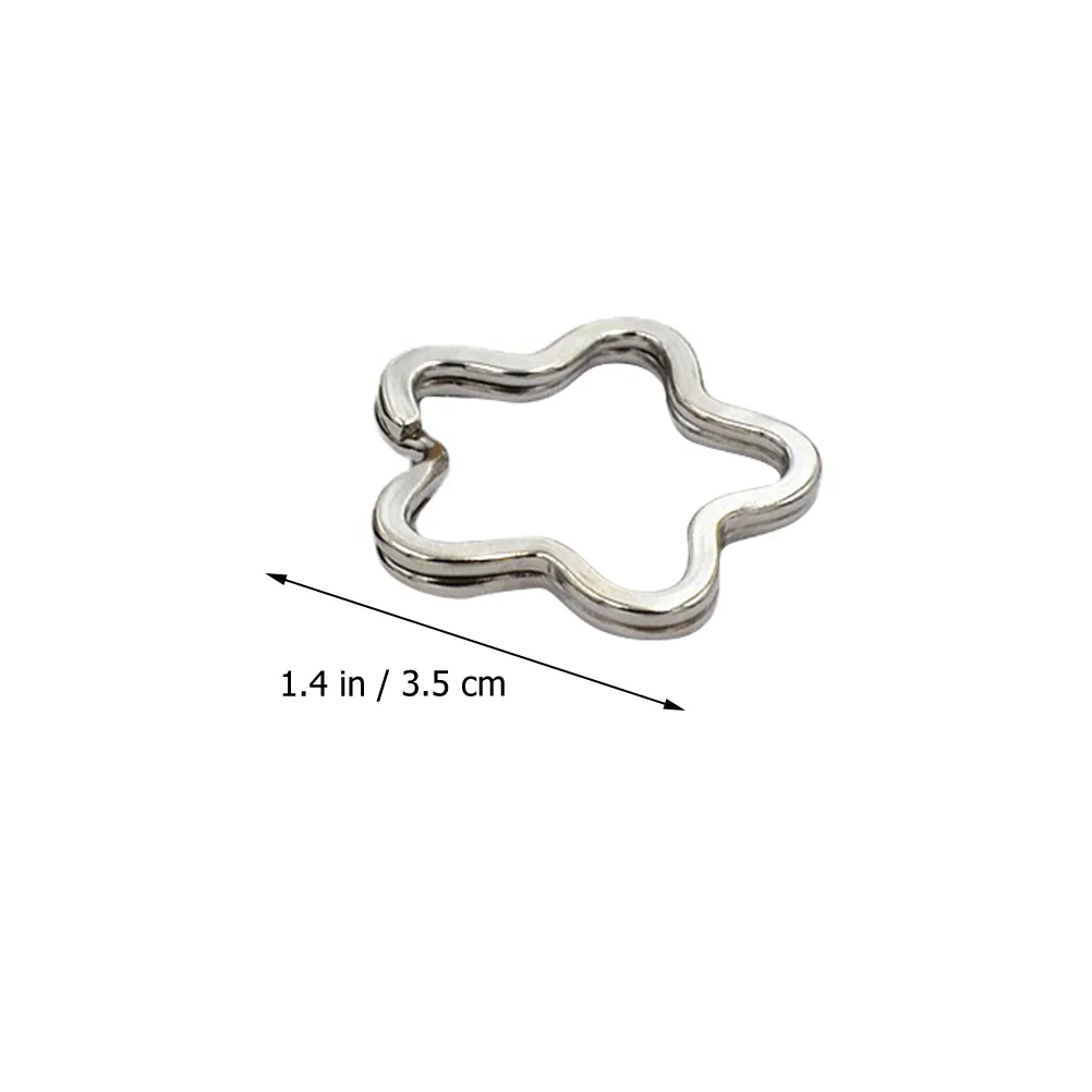 

80pcs Metal Key Chain Flat Silver Keyring Split Rings Flower Keychains DIY Jewelry Making Kits Keychain Accessories