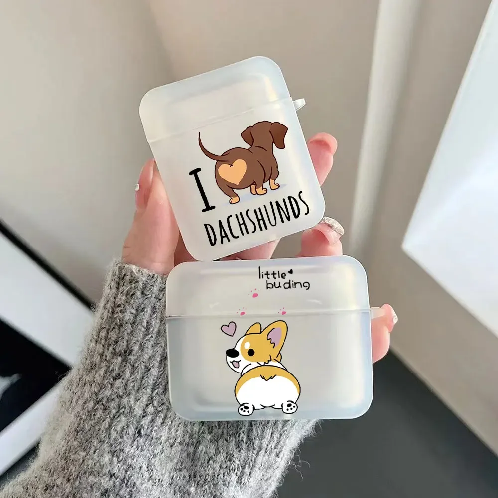 

Kawaii I Love Dachshunds Letter Case for Airpods Pro 2 1 Cartoon Animal Clear Soft TPU Cover for Air Pods 3 Earphone Accessories