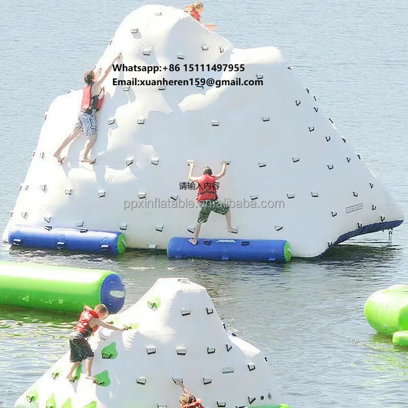 

Inflatable Iceberg Water Island Zhejiang Water Rock Climbing Wall Used Mini Splash Pad Blow up Water Park Slides Amusement Park