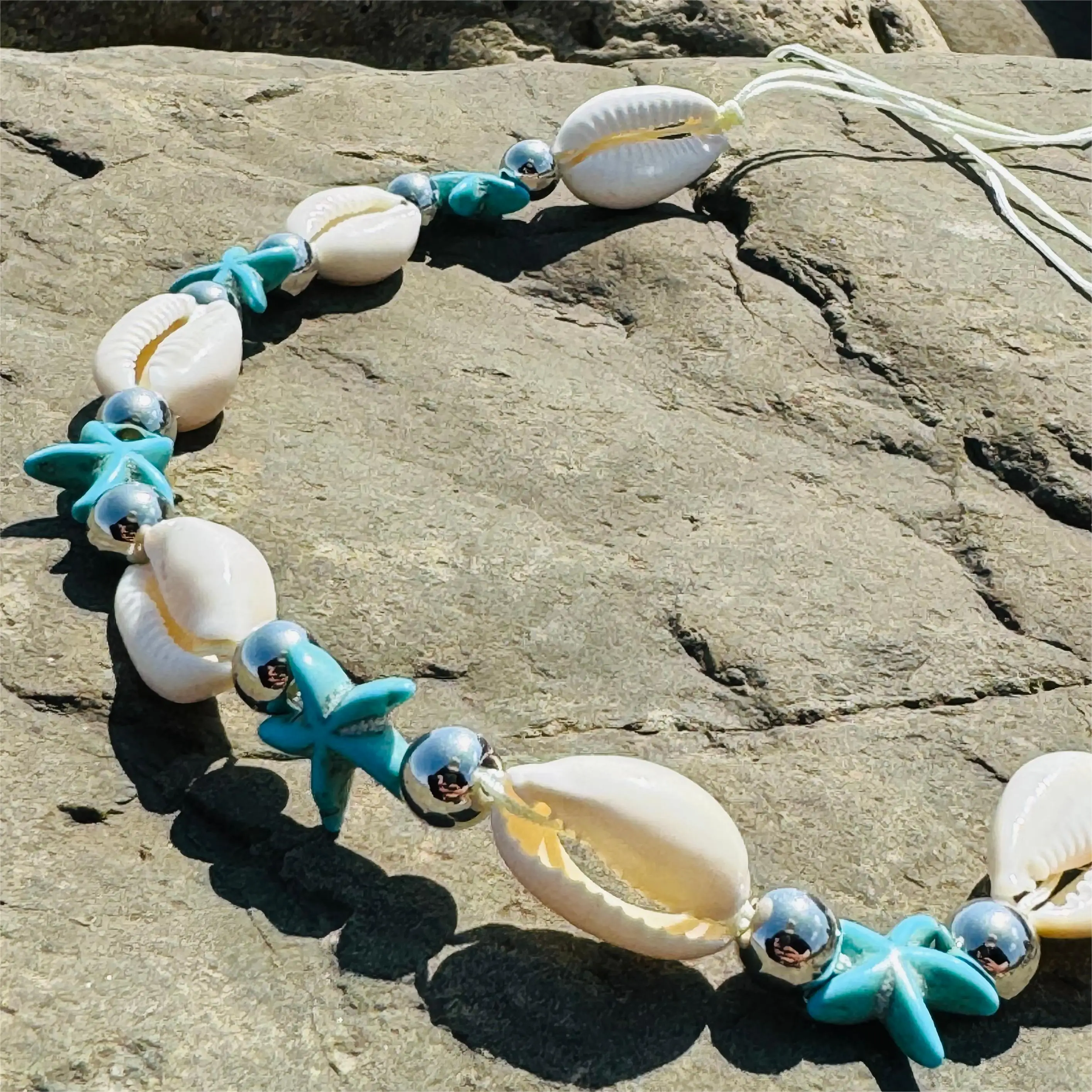 Tocona Bohemian Shell Color Starfish Belly Chains for Women Sand Beach Measle String of Beads Body Jewelry Girls Party 23898
