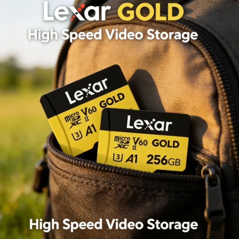 280MBps Read 180MBps Write Lexar GOLD UHS-II Micro SD Card 128GB 256GB V60 U3 C10 TF Memory Card for Action Camera Drone Gaming