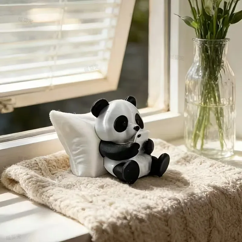 Animal Model Ornament Car Pendant Panda Sculpture Ornament Desktop Office Decoration Car Decor Creative Collectible Figurines