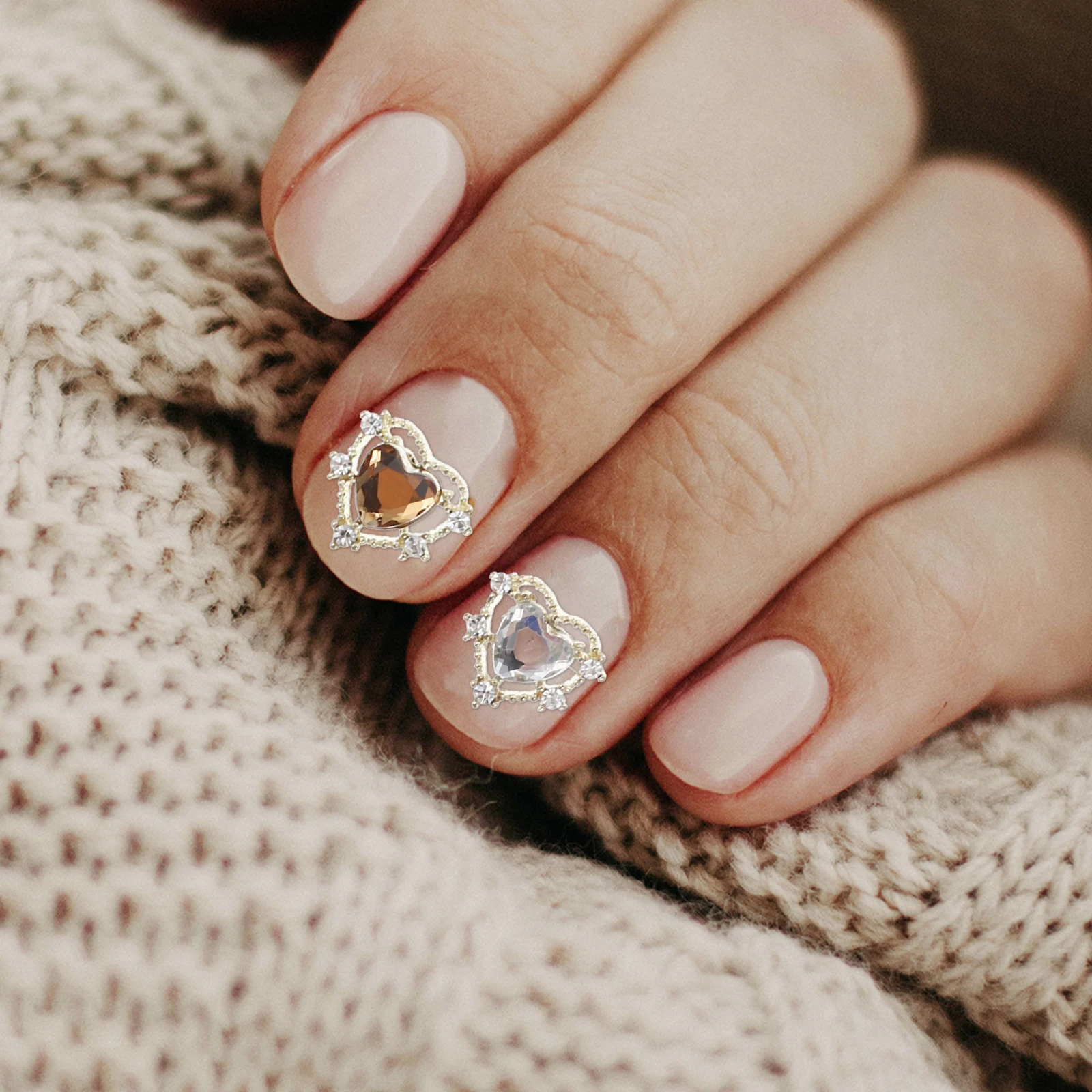 

10pcs Colorful Nail Diamonds Heart Rhinestones Manicure Jewelry Accessories Decorations DIY Craft Home Use False Nails