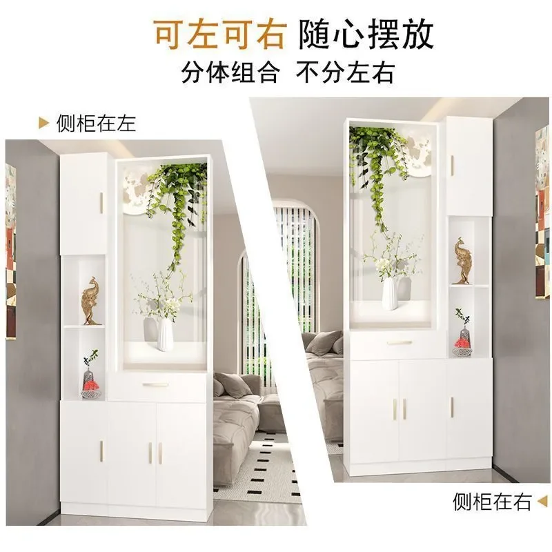 Double Sided Entryway Shoe Cabinet Foyer Partition Screen Wine Storage Unit Simple Living Room Hall Decorative Display Shelf