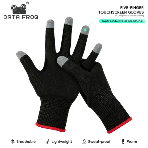 Data Frog Gaming Gloves, Breathable Finger Sleeves Compatible with PlayStation 5 Dualsense Controller & Mobile Touch Screen