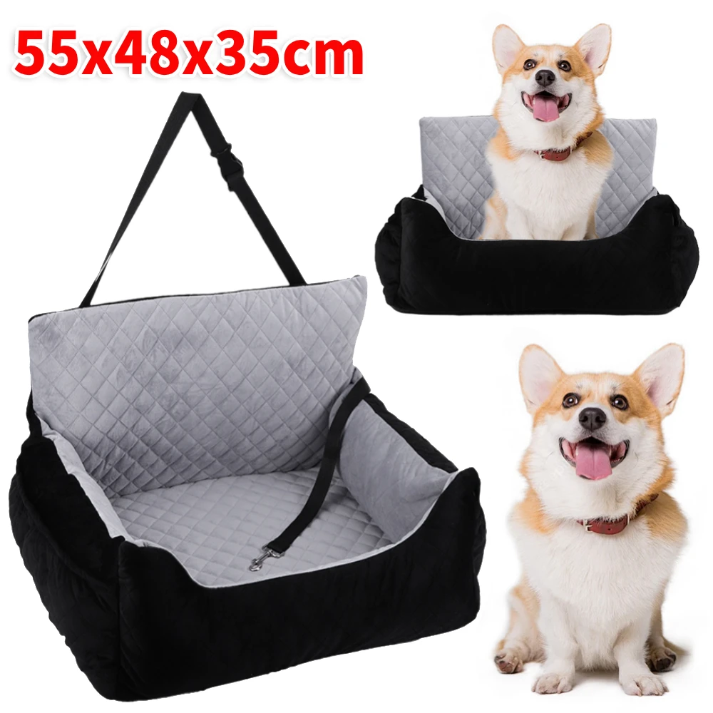 

Dog Booster Seat with Storage Pocket Pet Car Seat Travel Bed Non-Slip Base Car SUV Seat Puppy Bed Soft Dog Car Seats Travel Bed