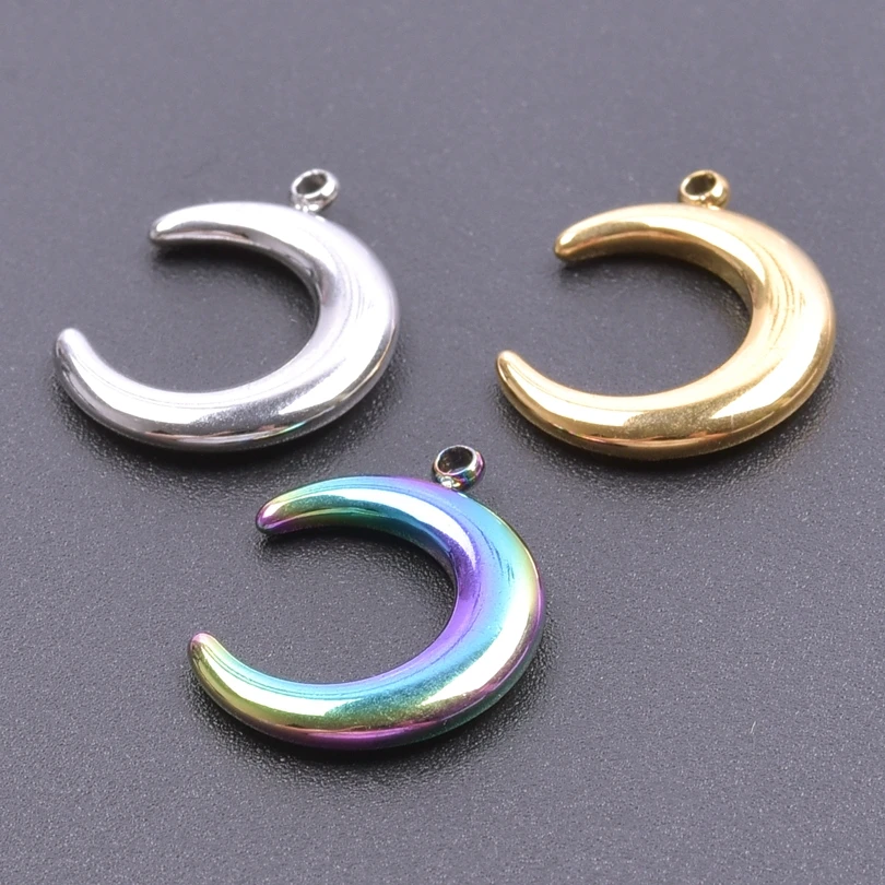 High Quality 5pcs Classic Plain Moon Charms For Earrings Mak