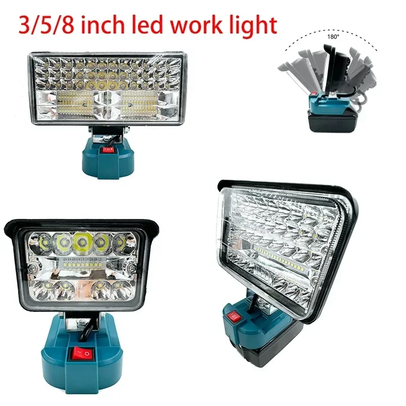 3/5/8 inch Cordless Flashlight For Makita 18V BL1430 BL1830 Li-ion Battery LED Work Light Emergency Lamp Camping Jobsite Light