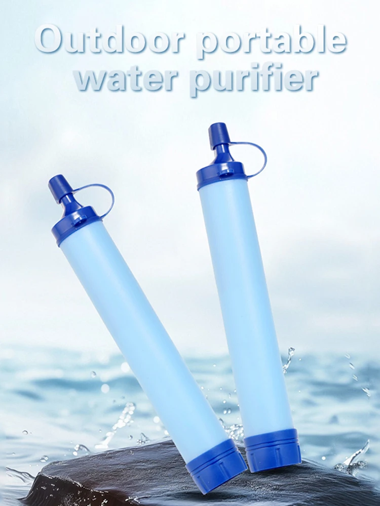 ^#1/2/4/5pcs 396 Gallons Outdoor Personal Water Filter 0.01Mi 4-Stage Filtration System Portable Water Purifier Survival Straws