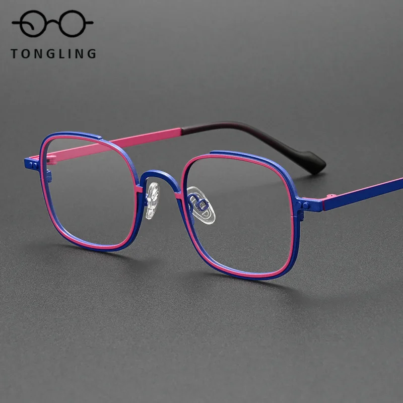 New High-Quality Women Oval Multi-Color Fashionable Artistic Personalized Eyeglass Frame Top-Level Fashion Men Alloy Glasses