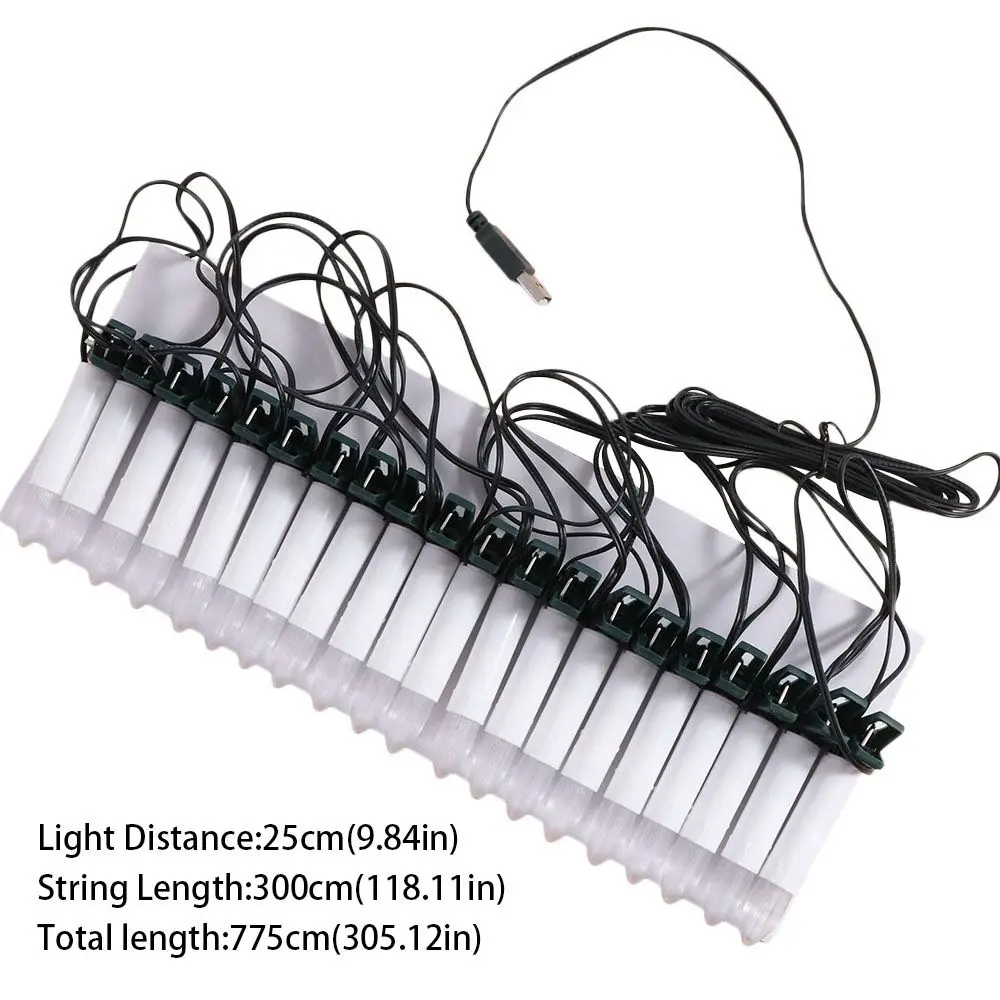 20 قطعة سلسلة شمعة LED عديمة اللهب مشبك على شجرة عيد الميلاد تعمل بمنفذ USB على شكل مخروطي خفيف قابل لإعادة الاستخدام #6