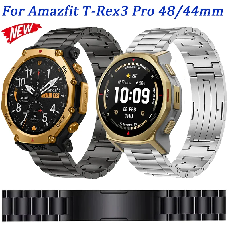 

Титановый металлический ремешок 20 мм 22 мм для Amazfit T-Rex3 Pro 48 мм 44 мм/Bip 6-5 Браслет для Amazfit Active 2-2 Square Balance 2-1 Band