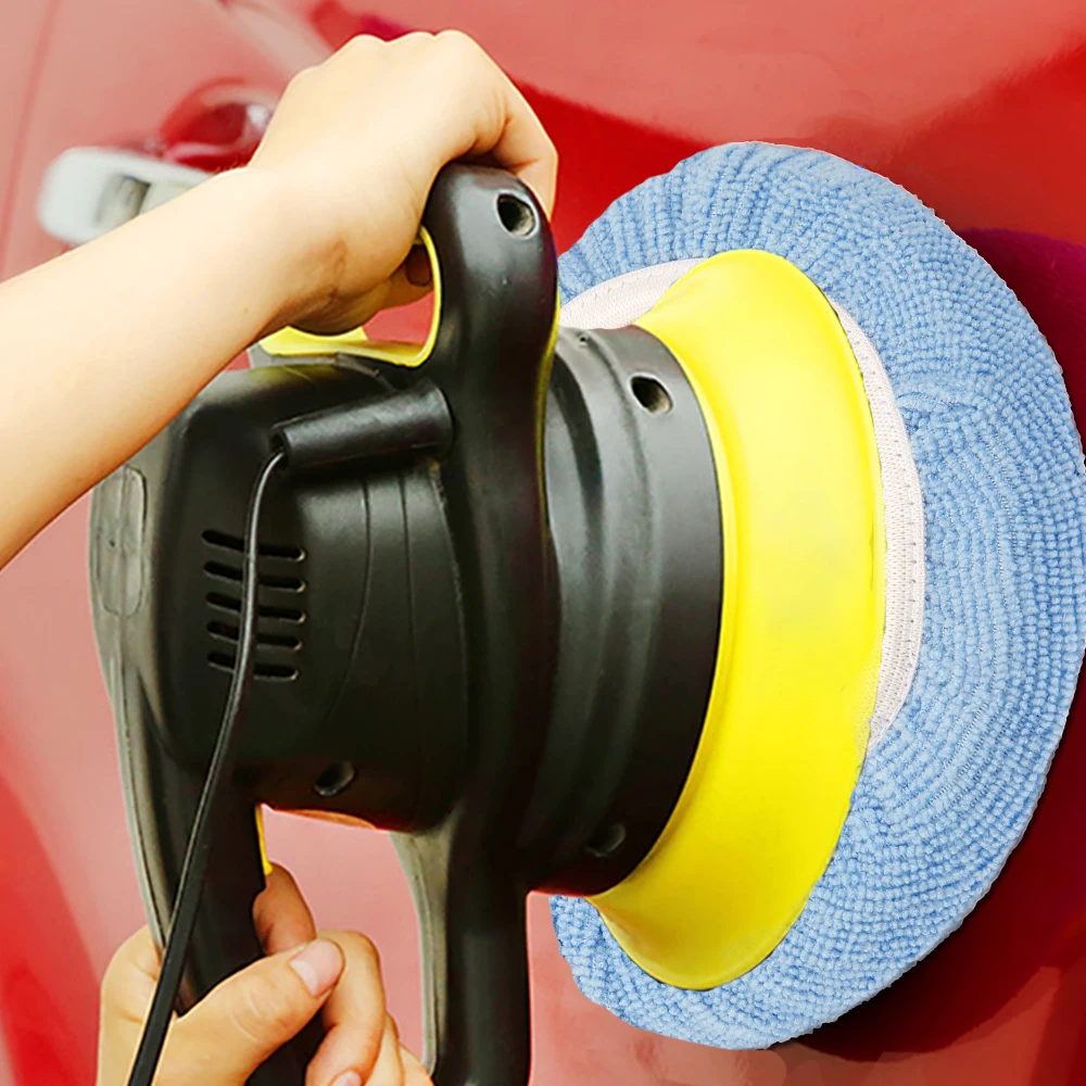 12Pcs Car Polishing Pad Auto Soft Microfiber Bonnet Polisher 5-6 Inch Soft Wool Wax Wash Buffer Cover Cleaning Tools Accessories