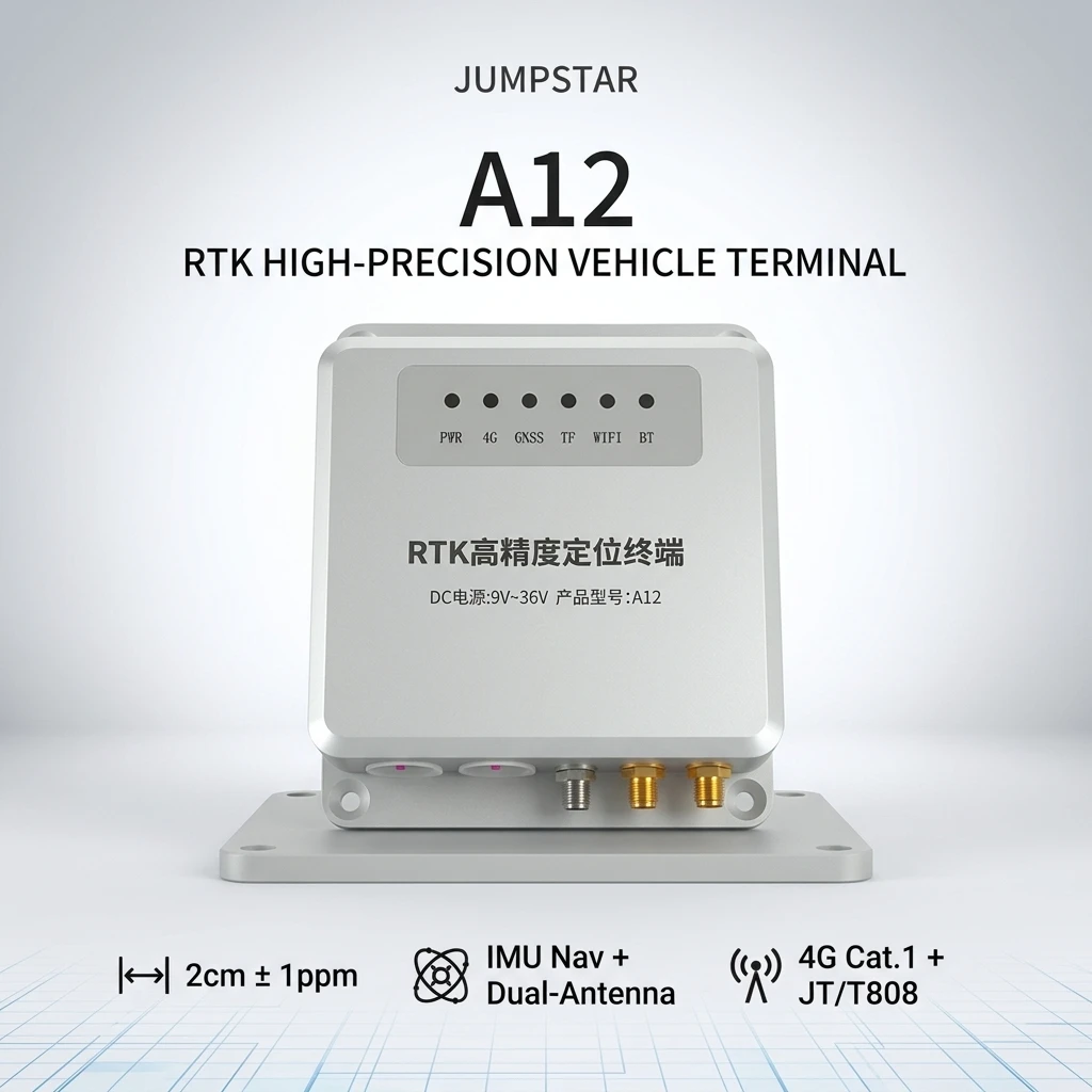 A12 RTK Vehicle Positioning Terminal IMU Inertial Navigation IP67 Waterproof 4G TCP for Autonomous Driving Precision Agriculture