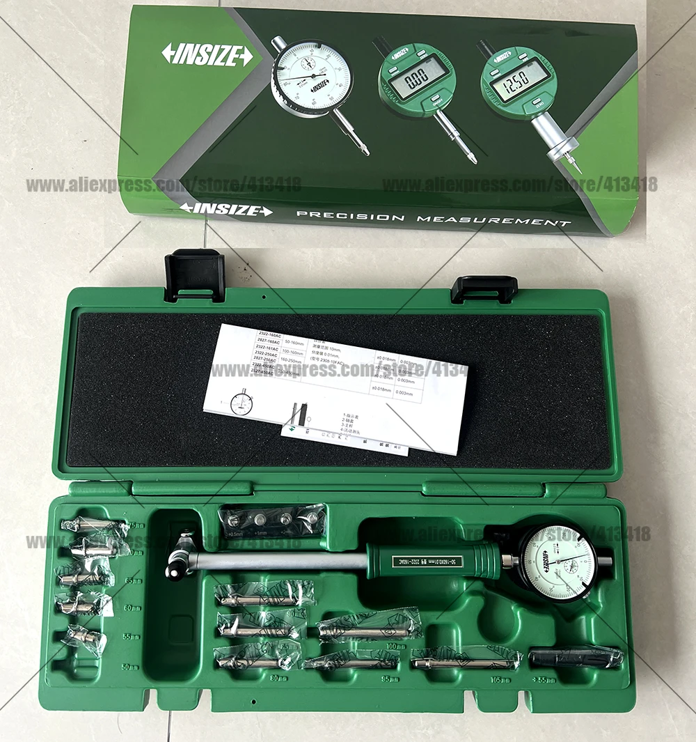 INSIZE Metric Dial Bore Gauges inner Diameter Gauge Inner Diameter Percentage Micrometer 2322-160AC 18-35-60 50-160mm internal