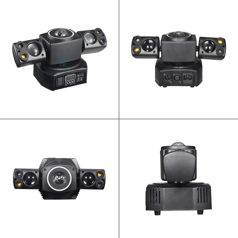 DJ Party Disco Ball Light Double Arm LED 60W Mini Beam Moving Head Light Stage Bar Performance Lamp DMX Remote Control