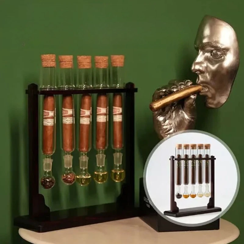 3 Tubes / 5 Tubes Cigar Tubes Humidor Set, Cigar Flavor Infuser, Ball Base & Wooden Plug, Cigar Incense Tube Set, Cigar Humidor