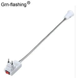 Fireproof Material 20cm 30cm EU / US Plug to E27 Lamp Bulbs Socket Holder Converters Flexible Extension Cord with On/Off Switch