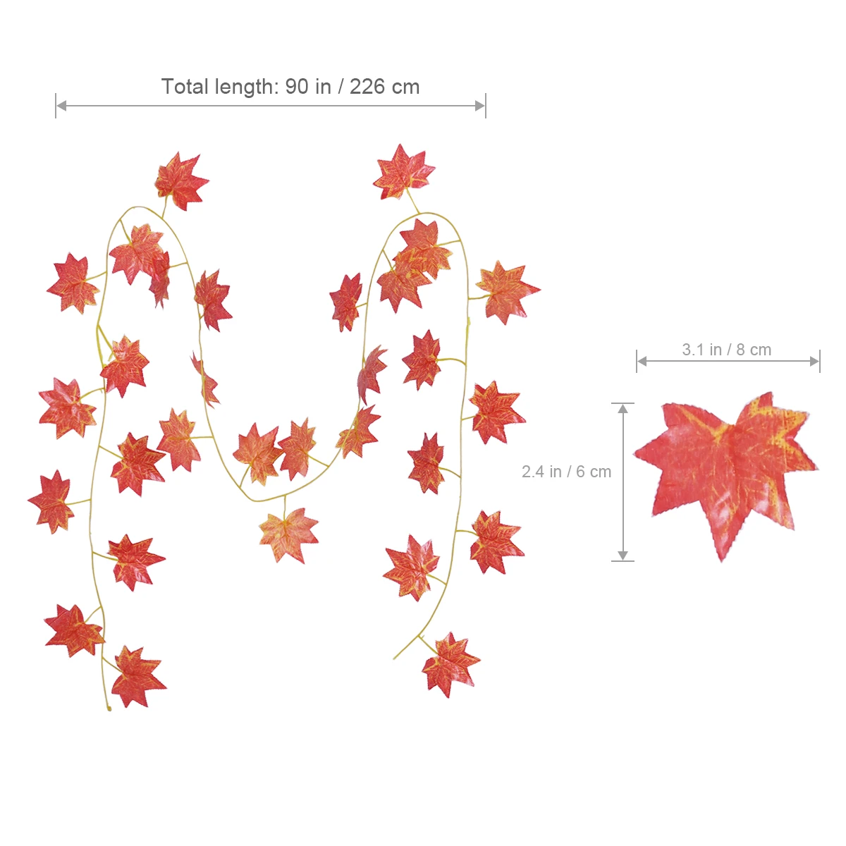 

Artificial Maple Leaves Wall Hanging Decor AutumnVines Plastic Plants Indoor Outdoor Decorations Festive Party Supplies