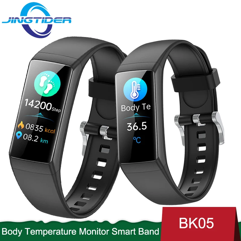

Фитнес-трекер активности Смарт-браслет BK05 Bluetooth Смарт-браслет IP67 Водонепроницаемый браслет для измерения температуры тела Артериальное давление SpO2