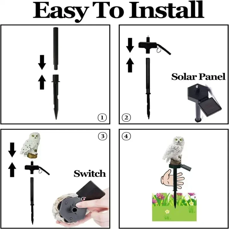 Solar Lamp Owl Animal Solar Garden Lights Solar Powered Solar Led Light Outdoor Garden Decoration Lamp Waterproof Solar Lights image 5