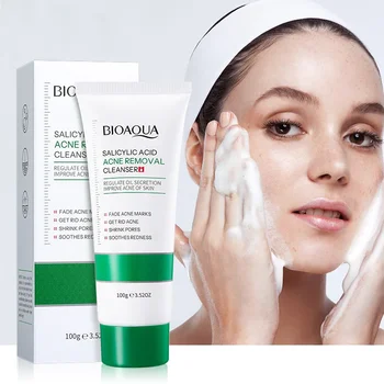 BIOAOUA Salicylic Acid Facial Cleanser Acne Treatment Moisturizing Oil Control Skincare…
