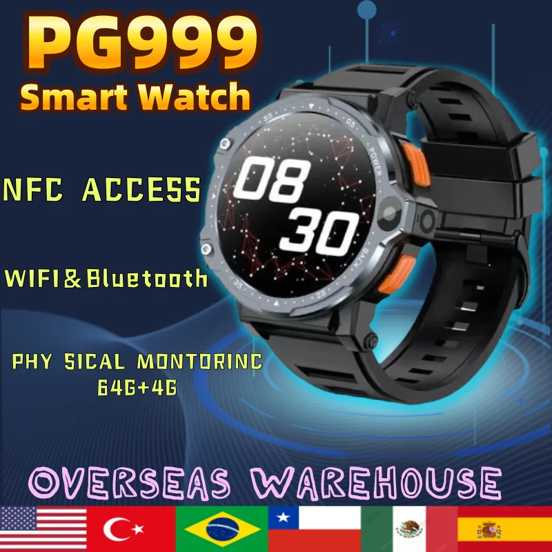 

PG999 4G Смарт-часы Android 8.1 OS Смарт-часы 4G RAM 64G ROM Поддержка SIM-карты GPS WiFi Камера Смарт-часы Мужчины Женщины Часы Подарок