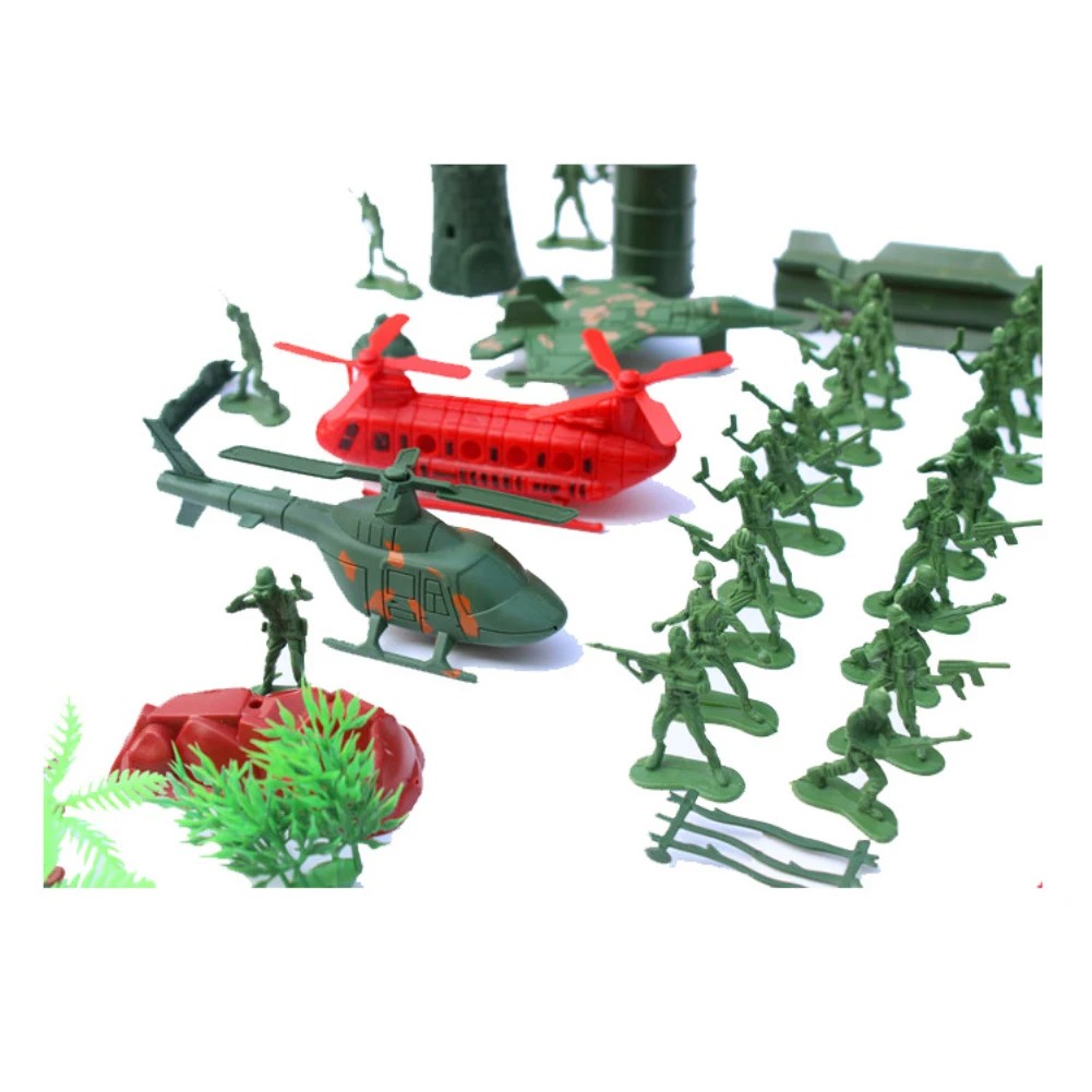 52pcs Soldier Model Toy Plastic Army Men Figures Accessories Kit Decor Set Model Toys For Children Birthday Gift