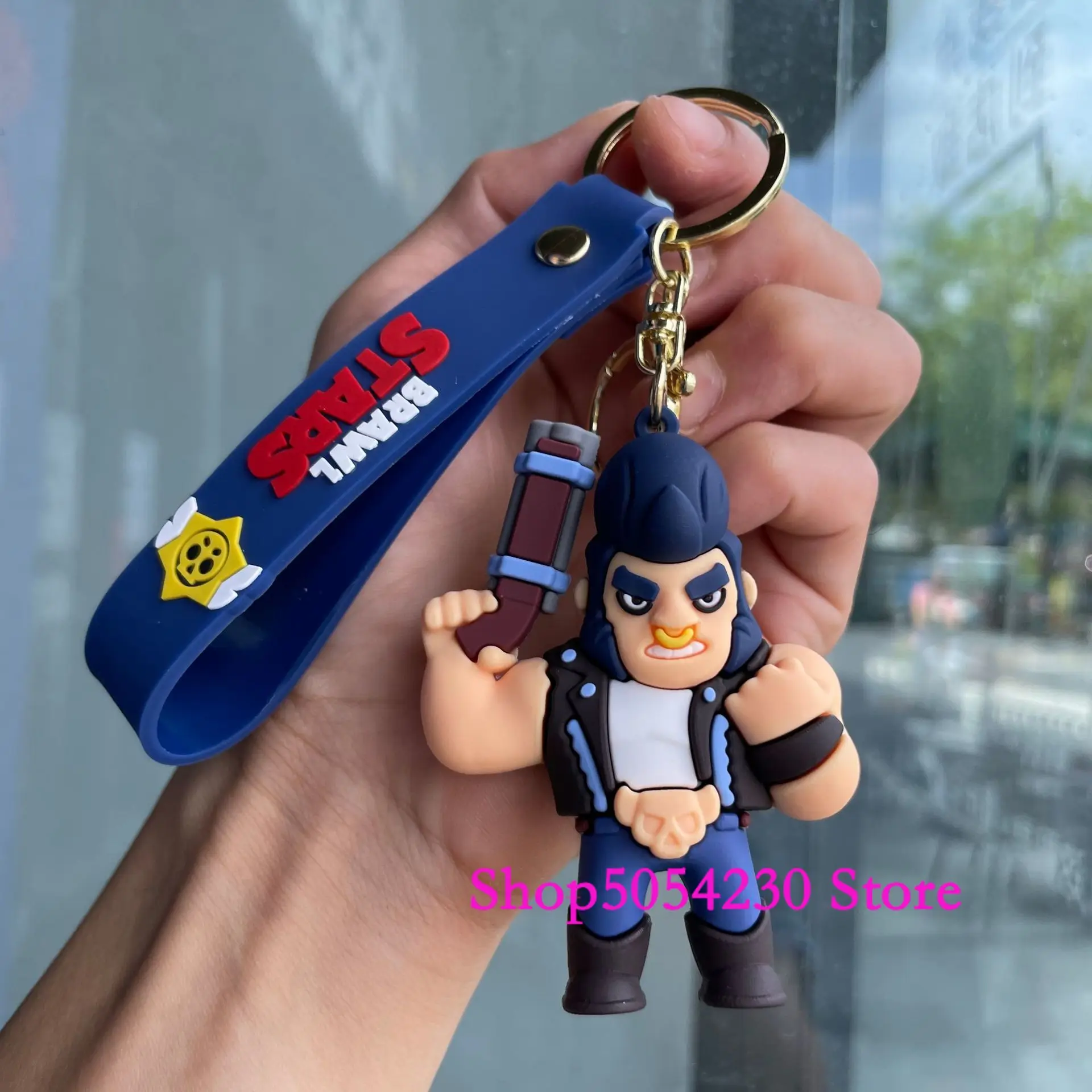 Llaveros de figuras de anime, de silicona, coleccionables, desechables, con temática del juego Brawl Stars, para cumpleaños, decoración de Leon y Crow, y como colgante para bolso.