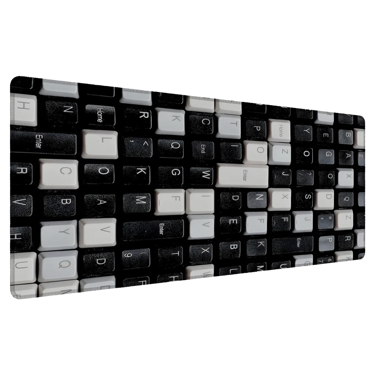 

1pc Creative Black & White Keyboard Pattern Mouse Pad - Cube Design, Durable, Non-Slip Rubber, for Gaming/Office, Desk Accessory