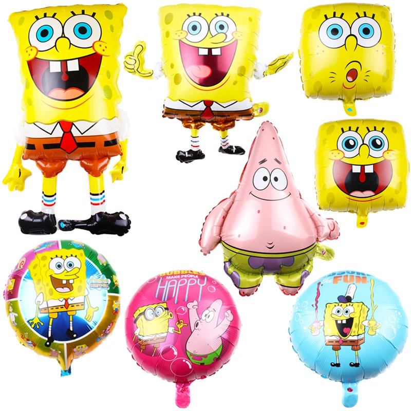 1pcs Cartoon SpongeBob SquarePants Patrick Star foil Balloons girl Boy children‘s Birthday Party Decor Baby Shower Helium Globos