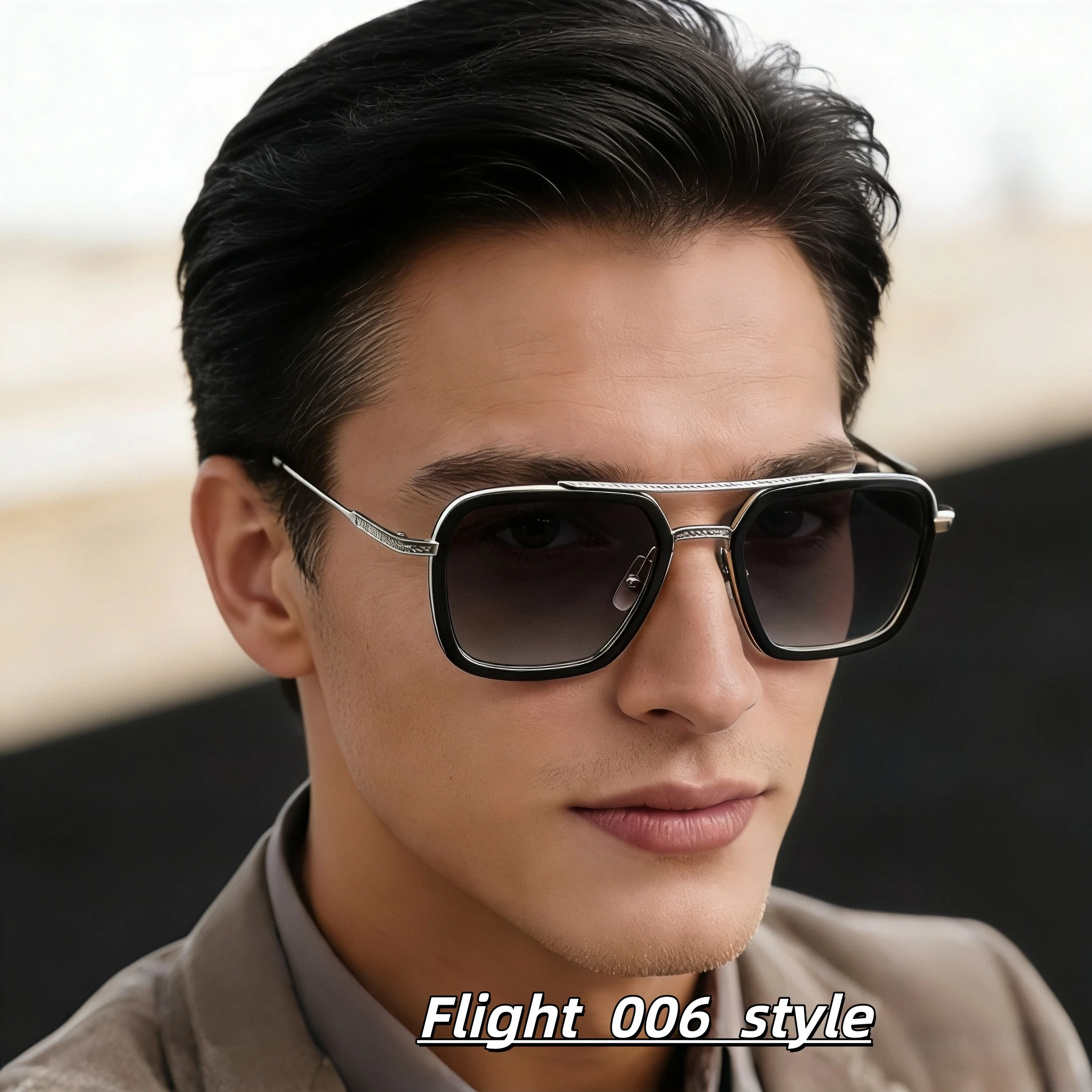 FLIGHT 006 Style Double Beam Titanium Square Frame Sunglasses - DITA-Style Luxury UV400 Protection Sunglasses Men Women Shades