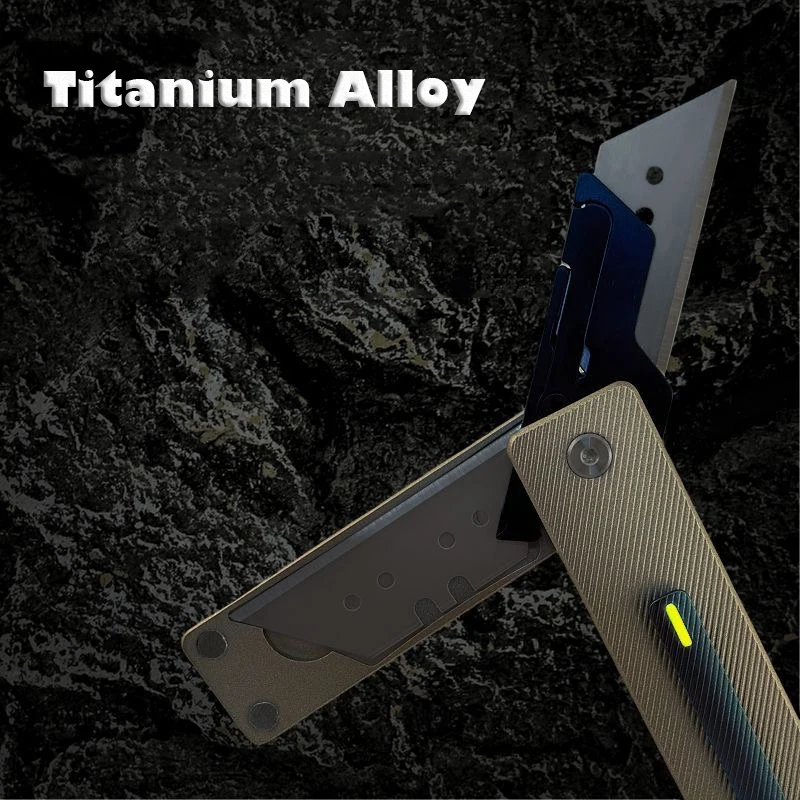 Titanium Alloy Utility Knife SK5 Blade EDC Outdoor Survival Tool Sharp Cutter Rotate Open Knife Replaceable Blade Express Box