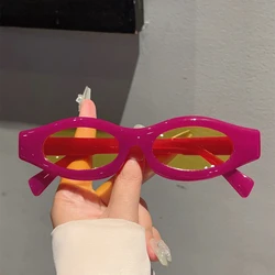KAMMPT New in Trendy Oval Candy Color Shades Women's Ins Brand Design Travelling Sunglasses Fashion Driving Decor Sun Glasses