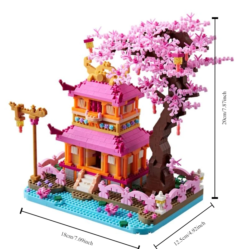 Mini Blöcke Kabine Architektur Blumen haus Kuchen Café Gebäude Ziegel DIY Spielzeug für Jungen Geschenk Mädchen Geschenk Neujahr