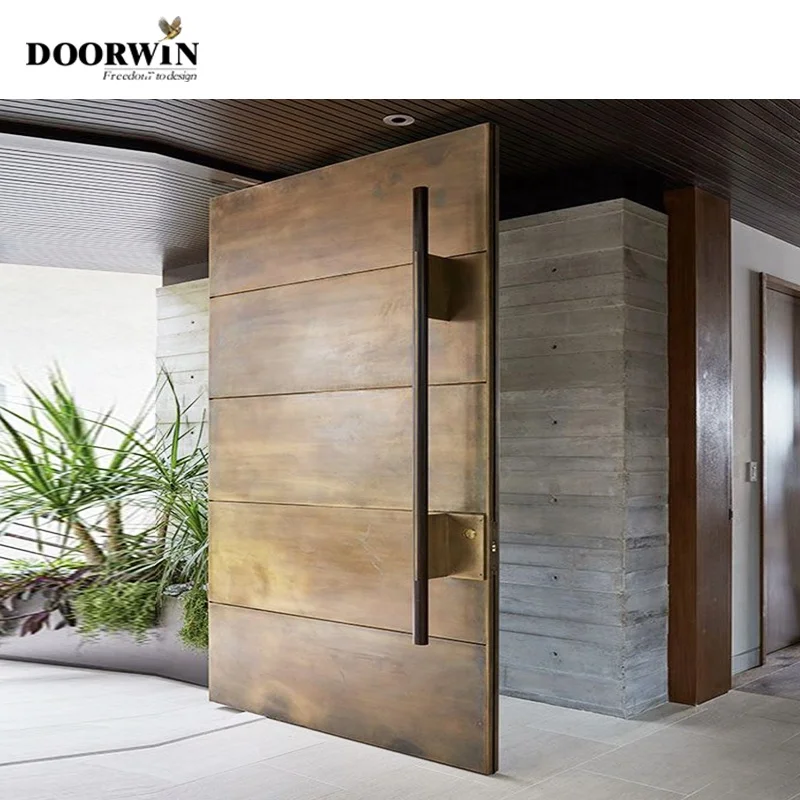 Customized Contemporary Solid Wood Door Entry Main Entrance Wooden Doors Front Doors For Houses Modern Exterior Main