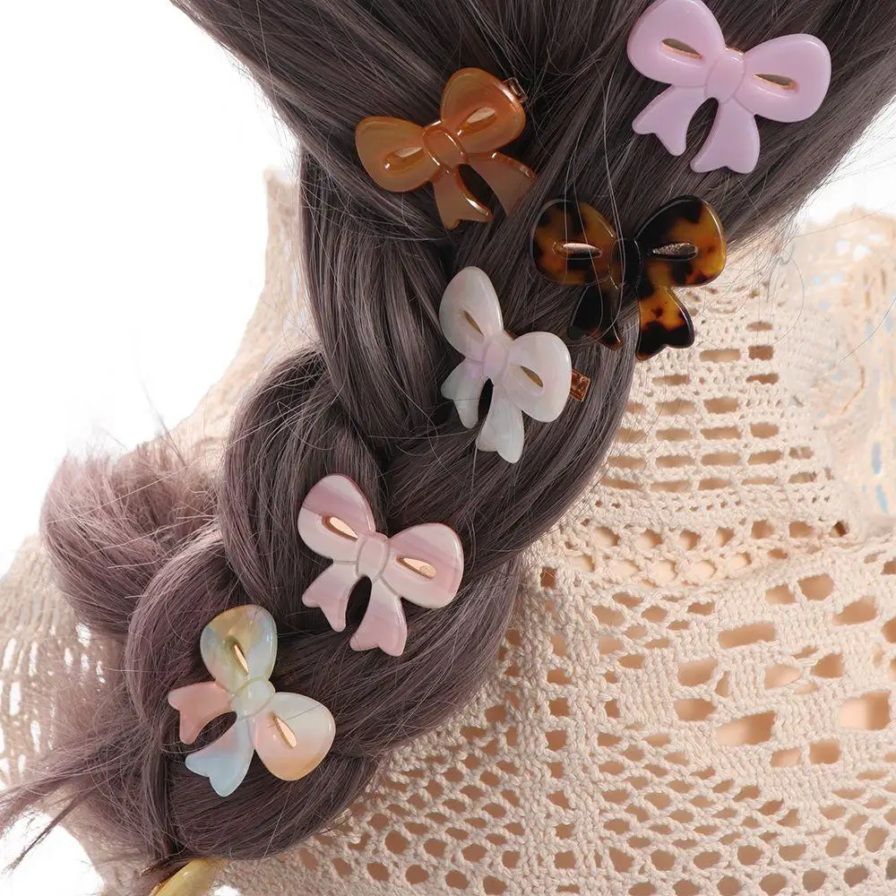 Acetato de ácido acético Duckbill Clip estilo coreano Bow Hairpin clipe de cabelo pequeno Bowknot Headwear Hairpin criativo para meninas