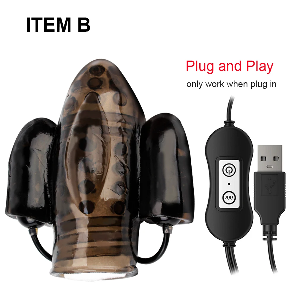 Cock Sleeve Male Masturbator Glans Sucking Silicone Spikes Sex Toys for Men Penis Vibrator Delayed Ejaculation Trainer 10 Modes