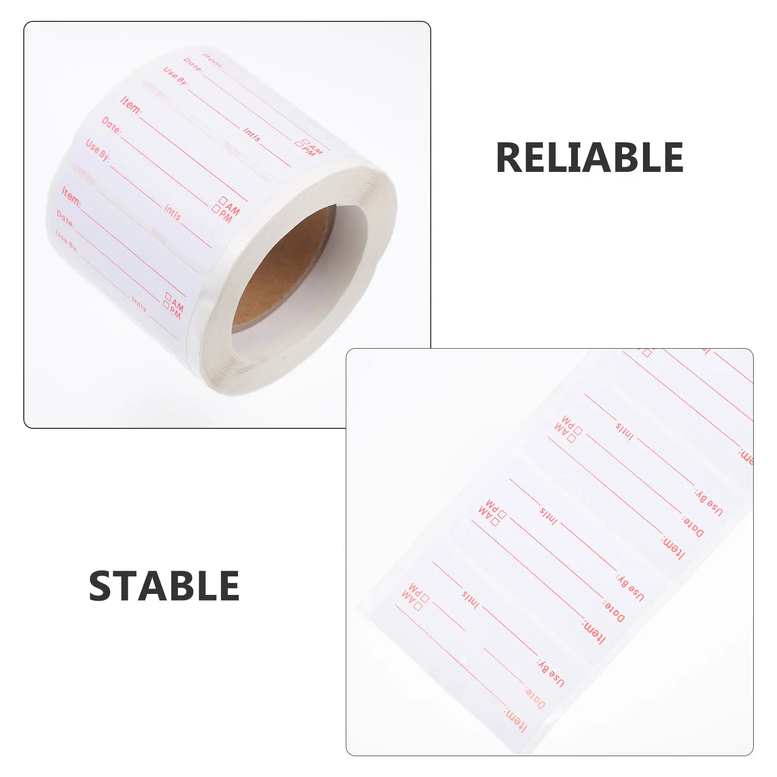 

Рулон этикеток для пищевых продуктов с возможностью записи, вращающихся, с прочным клеевым слоем, для хранения в сухих условиях, легко отклеиваются