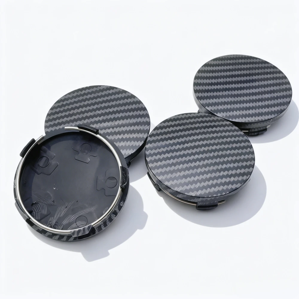 4pcs No Logo Carbon Fiber Weave Car Wheel Center Caps 60MM 56MM Wheels Hub Cap Rim Hubcaps Dust Cover Replace Car Accessories
