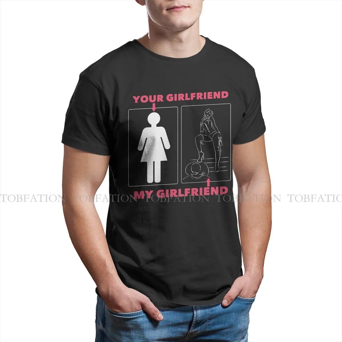 My Girlfriend  TShirt For Men BDSM Hentai Sexy Clothing Fashion T Shirt Comfortable Print Fluffy